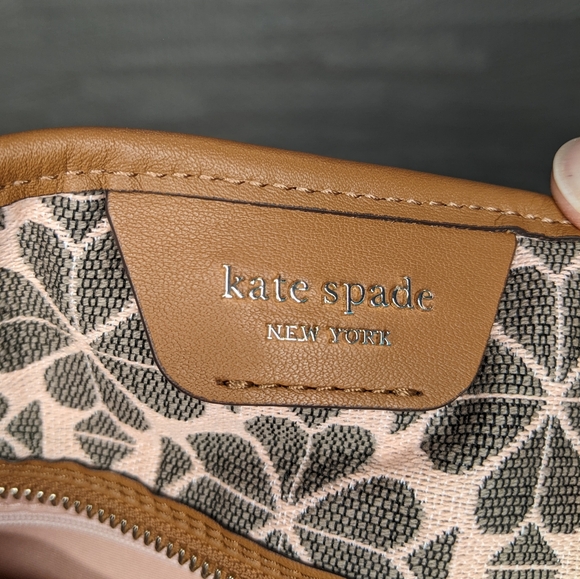Kate Spade Flower Jacquard Market Medium Tote, Pink and Brown - Picture 7 of 10